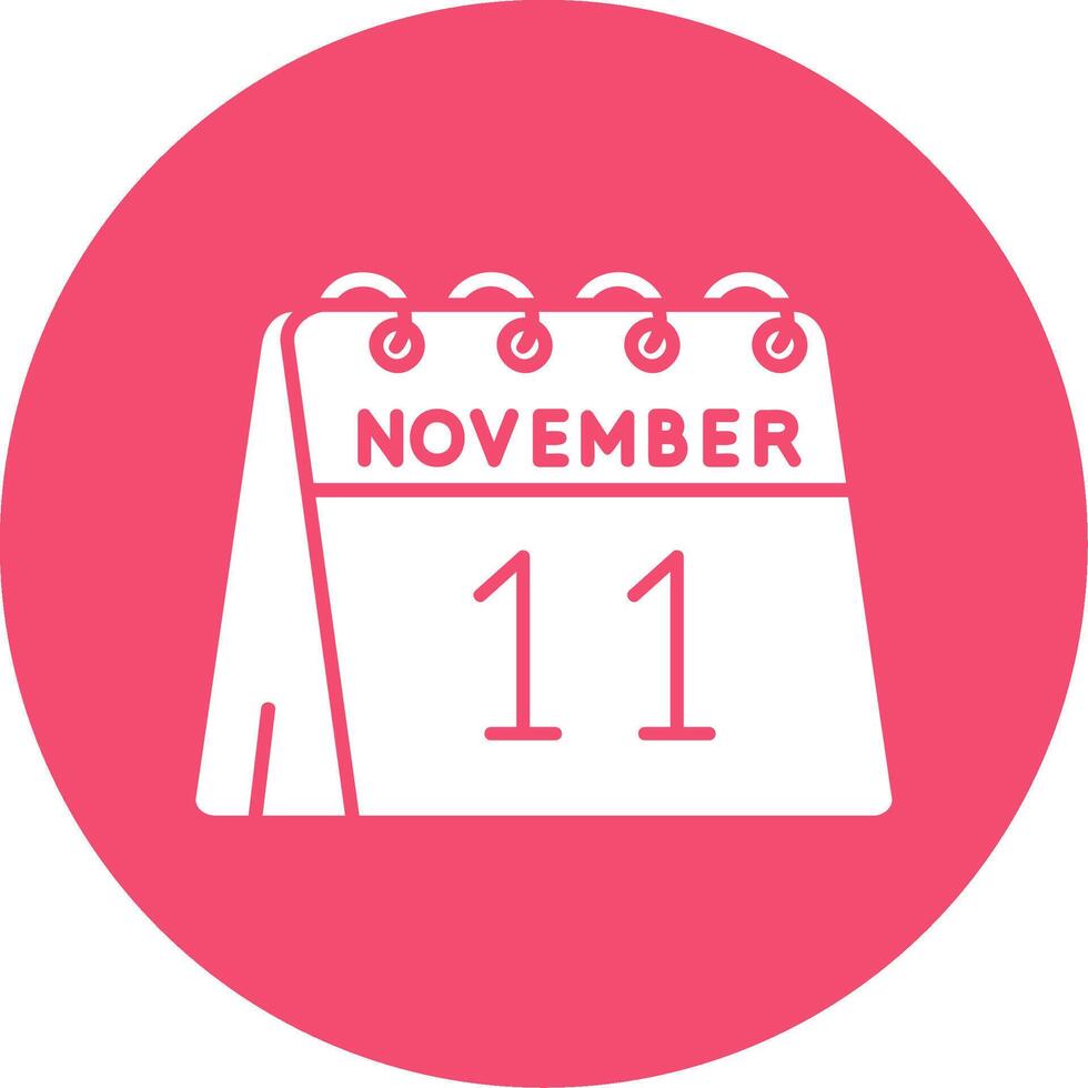11 de noviembre glifo circulo multicolor icono vector