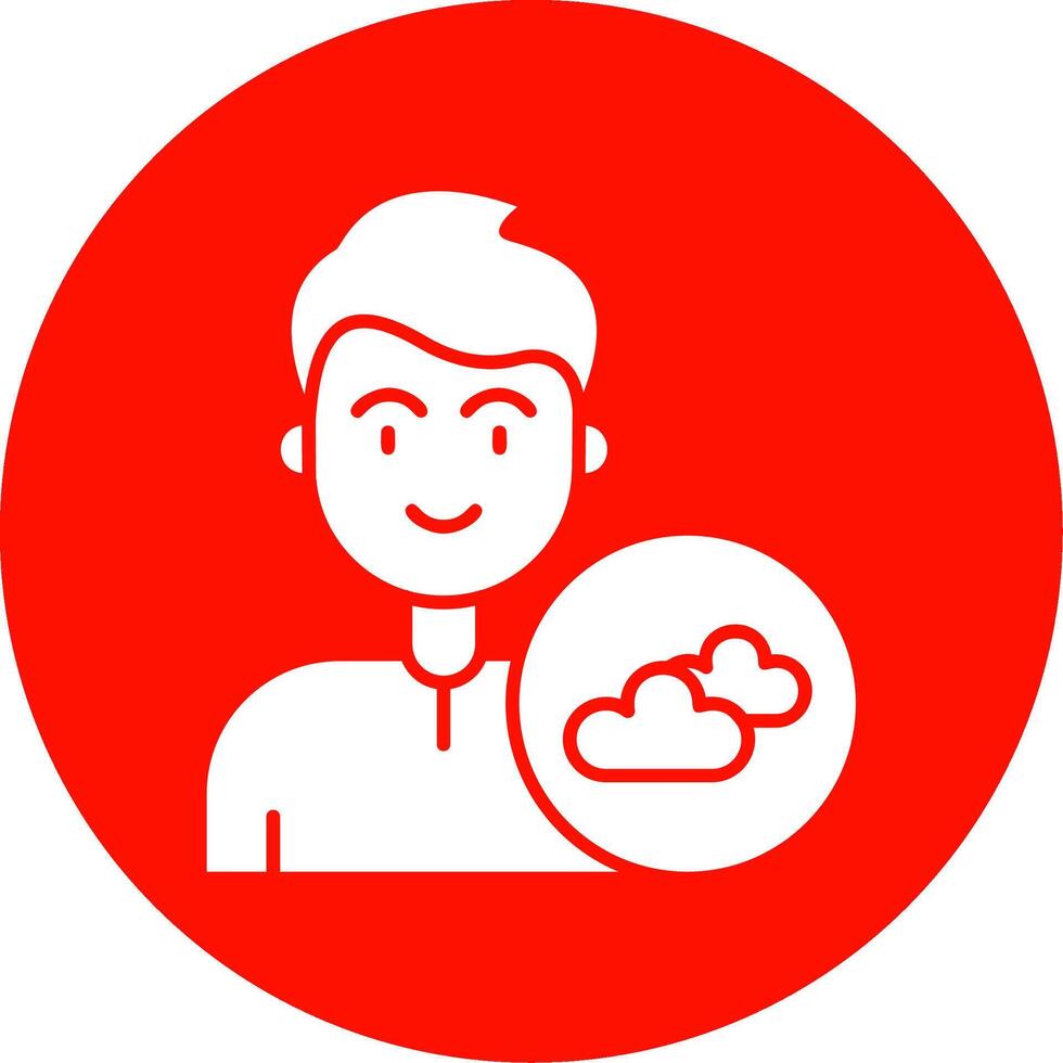 Cloud Glyph Circle Multicolor Icon vector