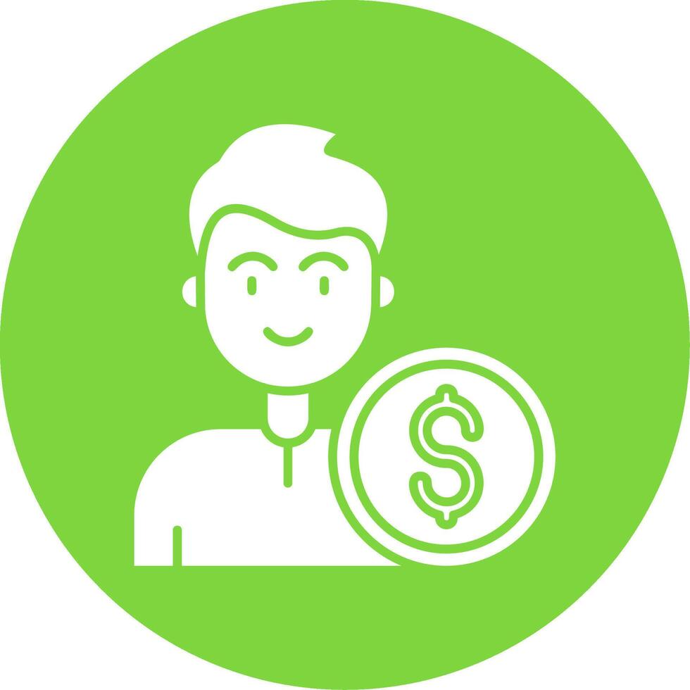 Money Glyph Circle Multicolor Icon vector