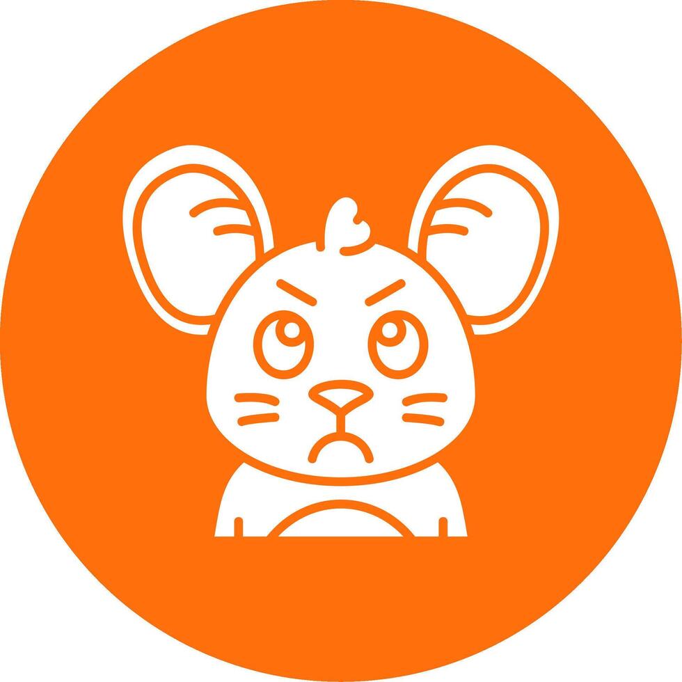 Angry Glyph Circle Multicolor Icon vector