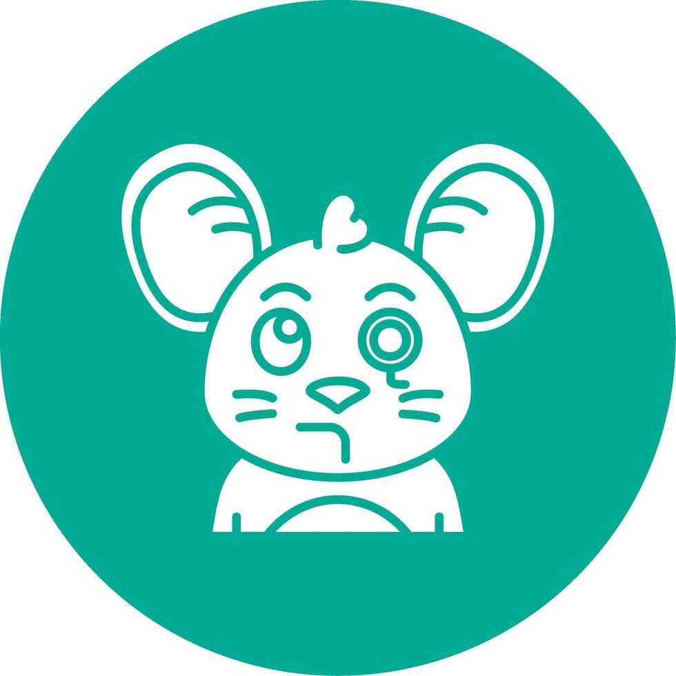 Monocle Glyph Circle Multicolor Icon vector