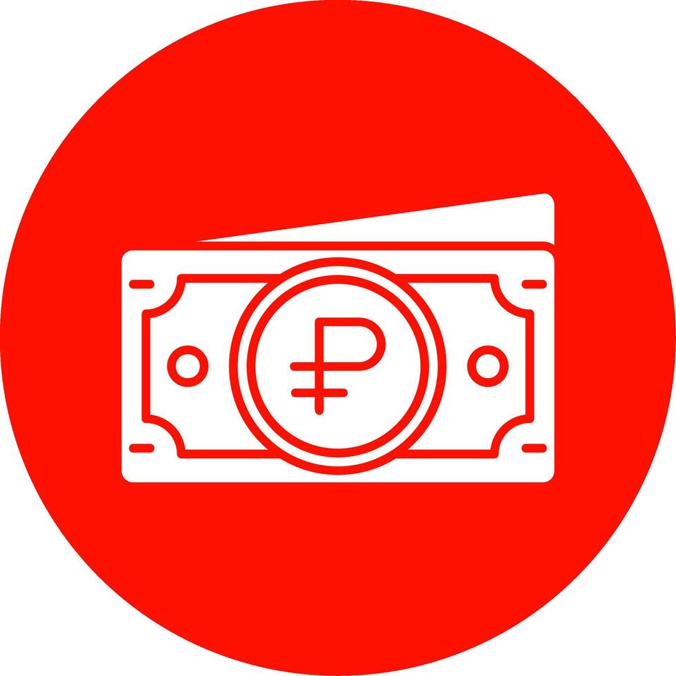 Ruble Glyph Circle Multicolor Icon vector