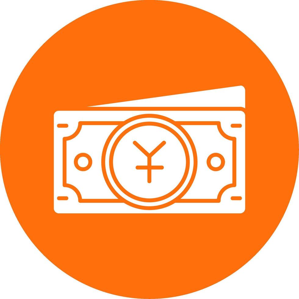 Yuan Glyph Circle Multicolor Icon vector