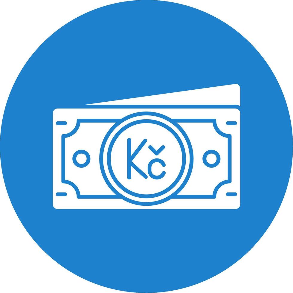 Koruna Glyph Circle Multicolor Icon vector