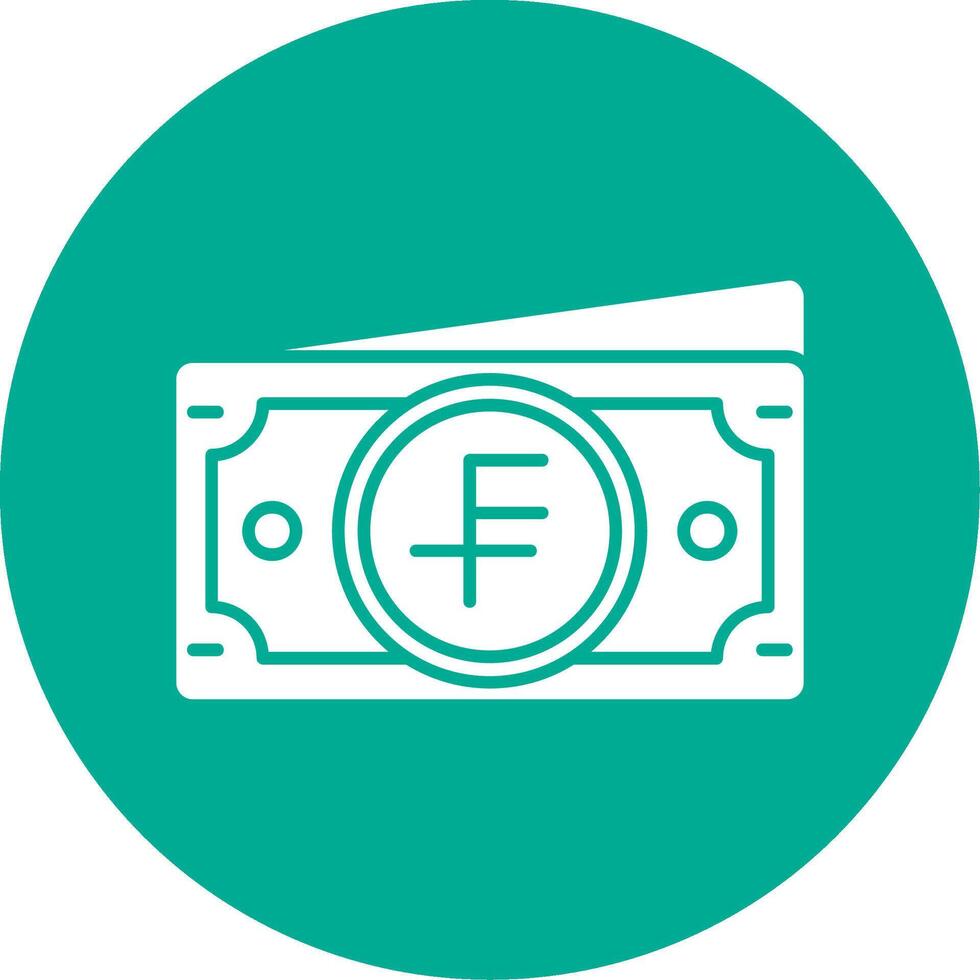 Swiss franc Glyph Circle Multicolor Icon vector