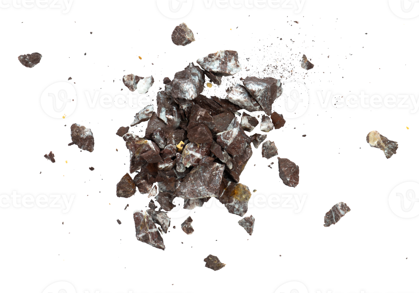 explosion of rock particle isolated png