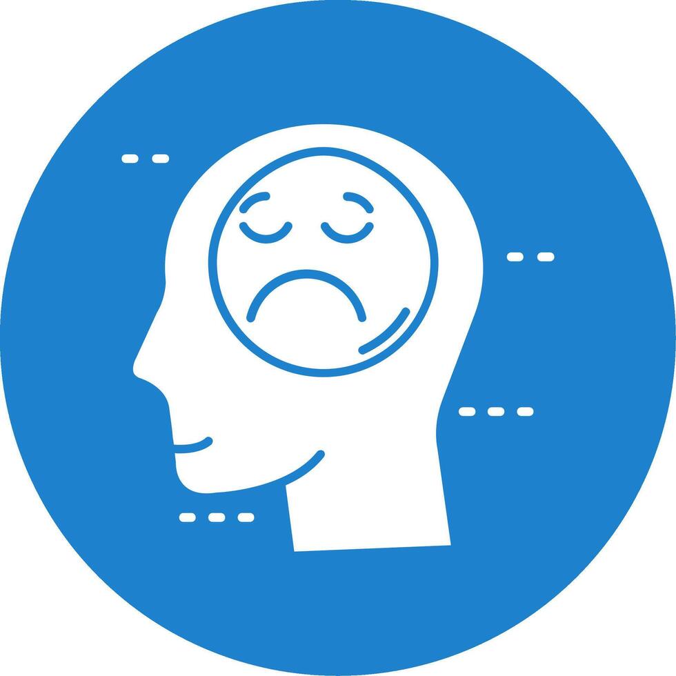 Sadness Glyph Circle Multicolor Icon vector