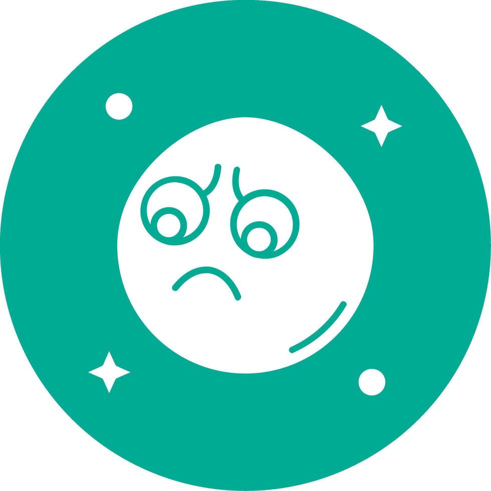 Sad Glyph Circle Multicolor Icon vector