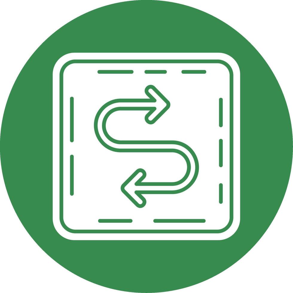 Zigzag Glyph Circle Multicolor Icon vector