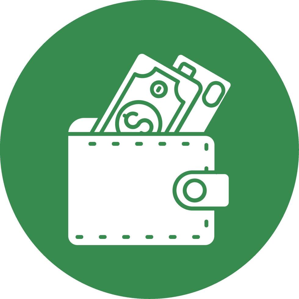 Wallet Glyph Circle Multicolor Icon vector