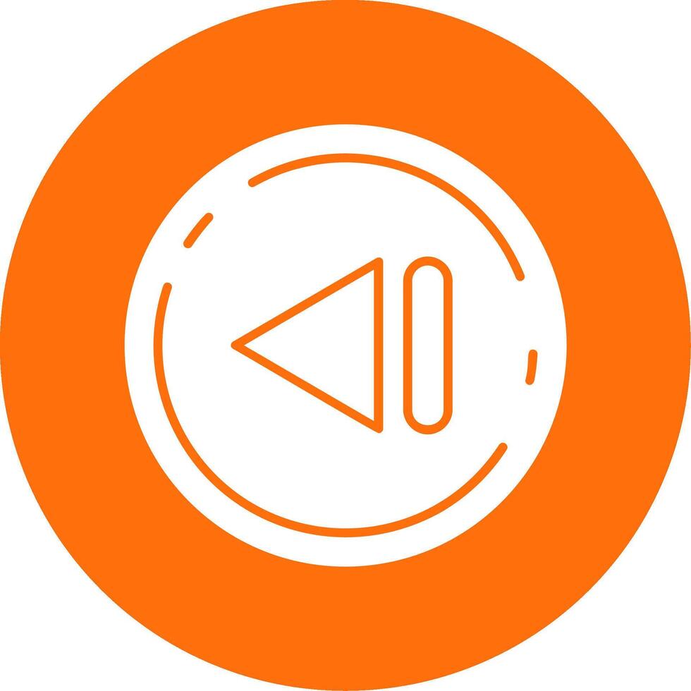 Previous Glyph Circle Multicolor Icon vector
