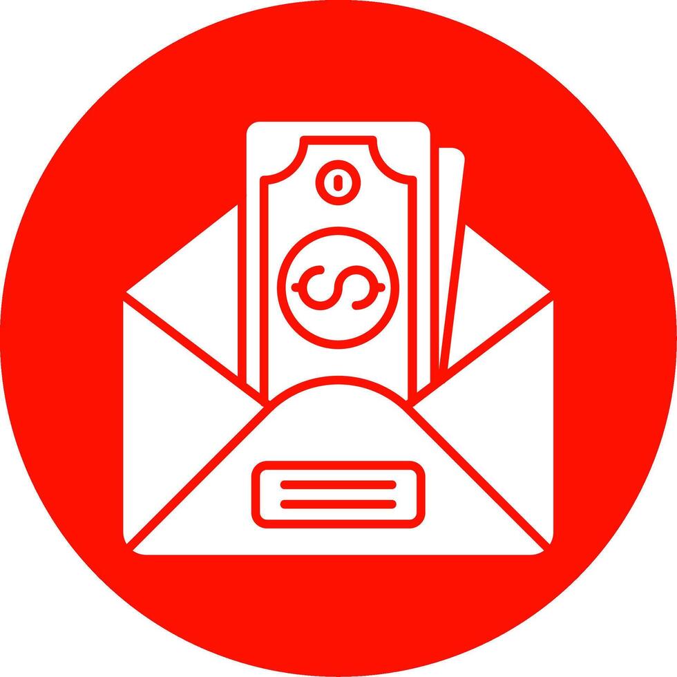 Envelope Glyph Circle Multicolor Icon vector