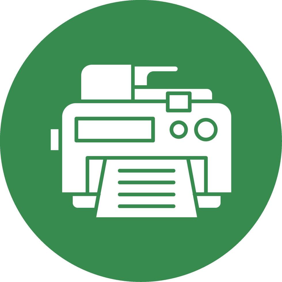 Printer Glyph Circle Multicolor Icon vector