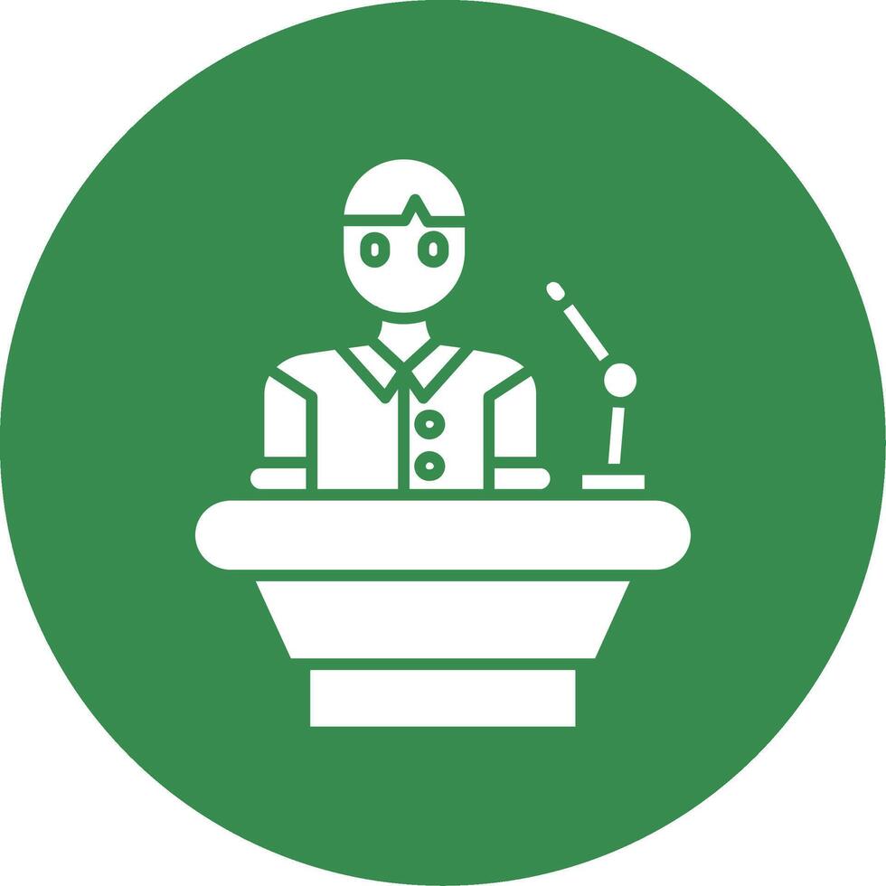 Lecturer Glyph Circle Multicolor Icon vector