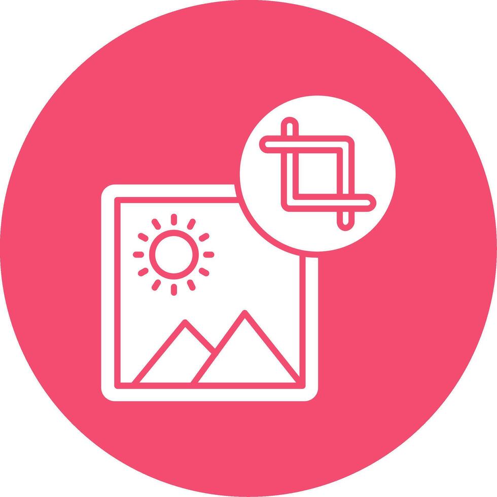 Crop Glyph Circle Multicolor Icon vector