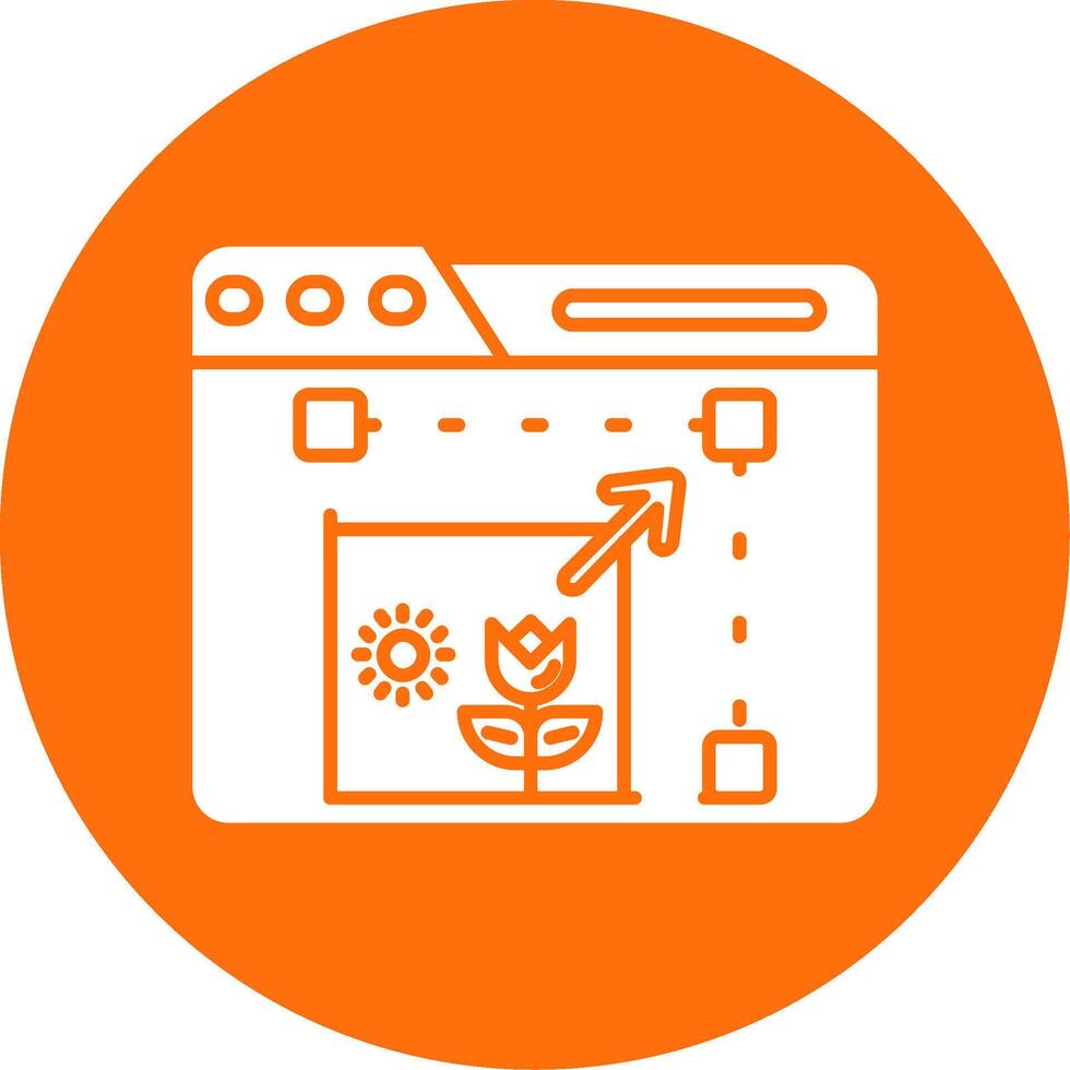 Resize Glyph Circle Multicolor Icon vector