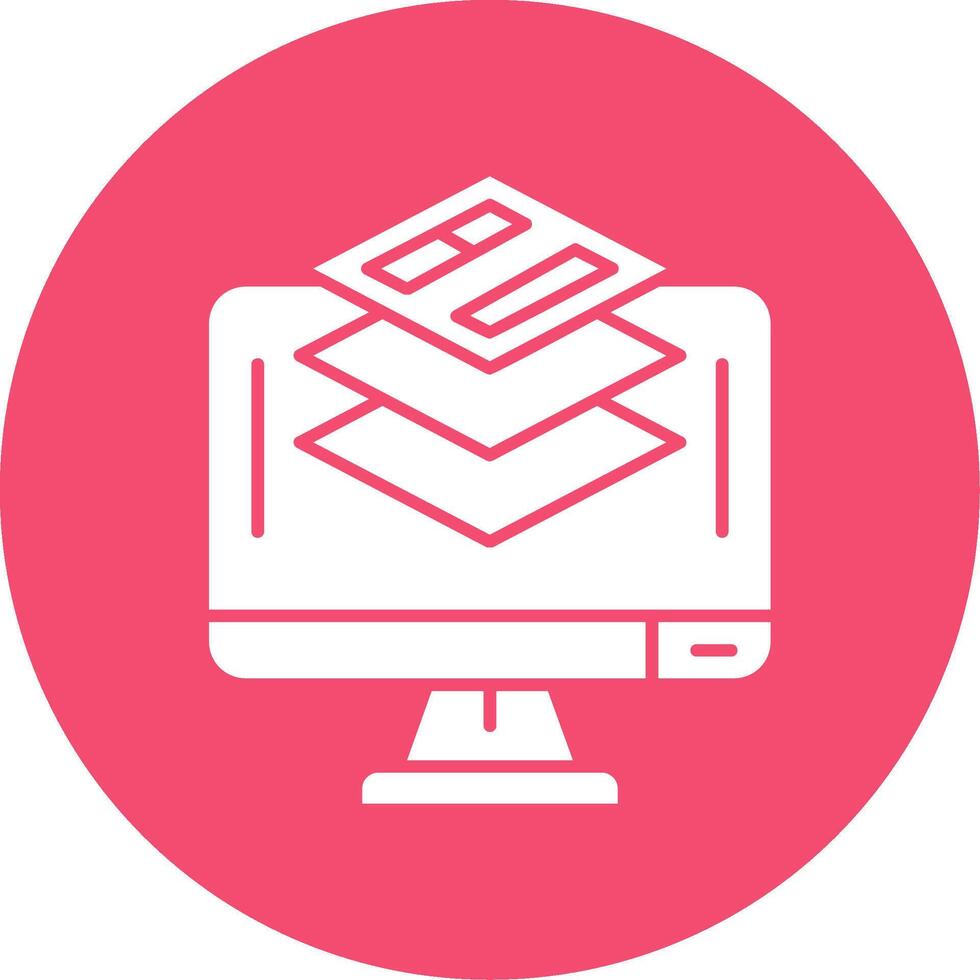 Layer Glyph Circle Multicolor Icon vector