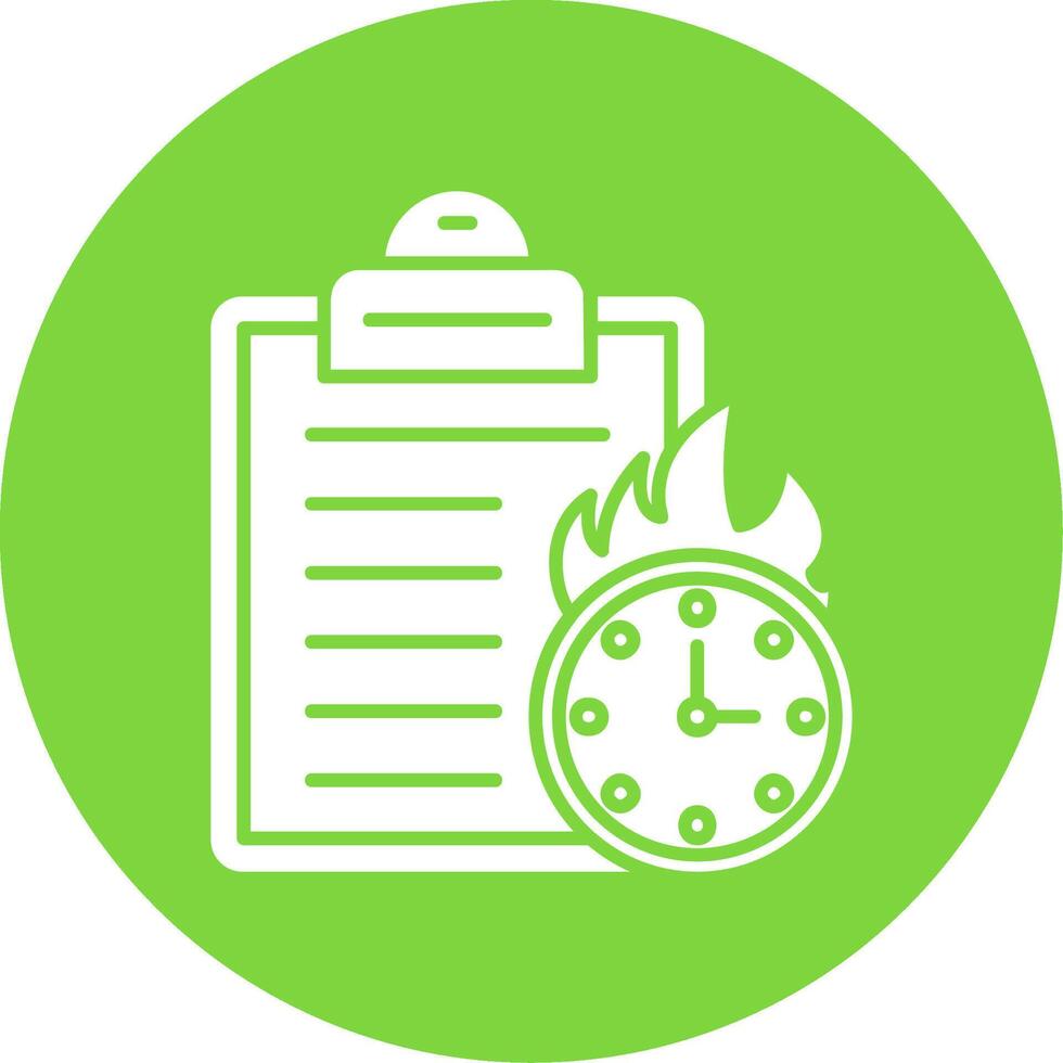 Deadline Glyph Circle Multicolor Icon vector