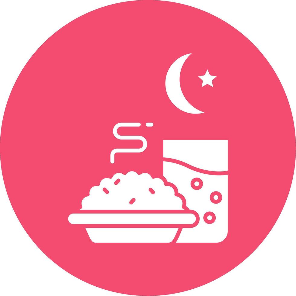 iftar glifo circulo multicolor icono vector