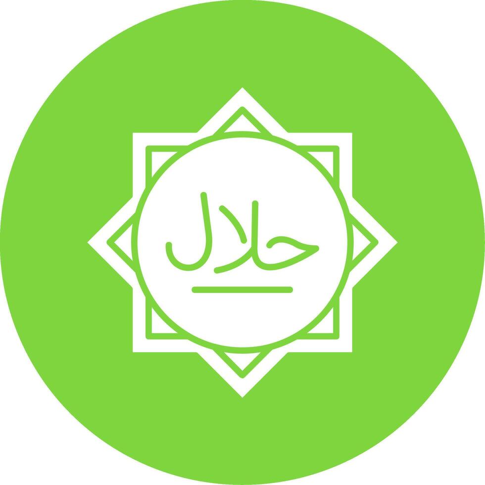 Halal Glyph Circle Multicolor Icon vector