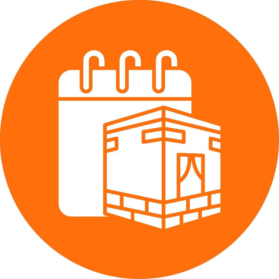 Hajj Glyph Circle Multicolor Icon vector