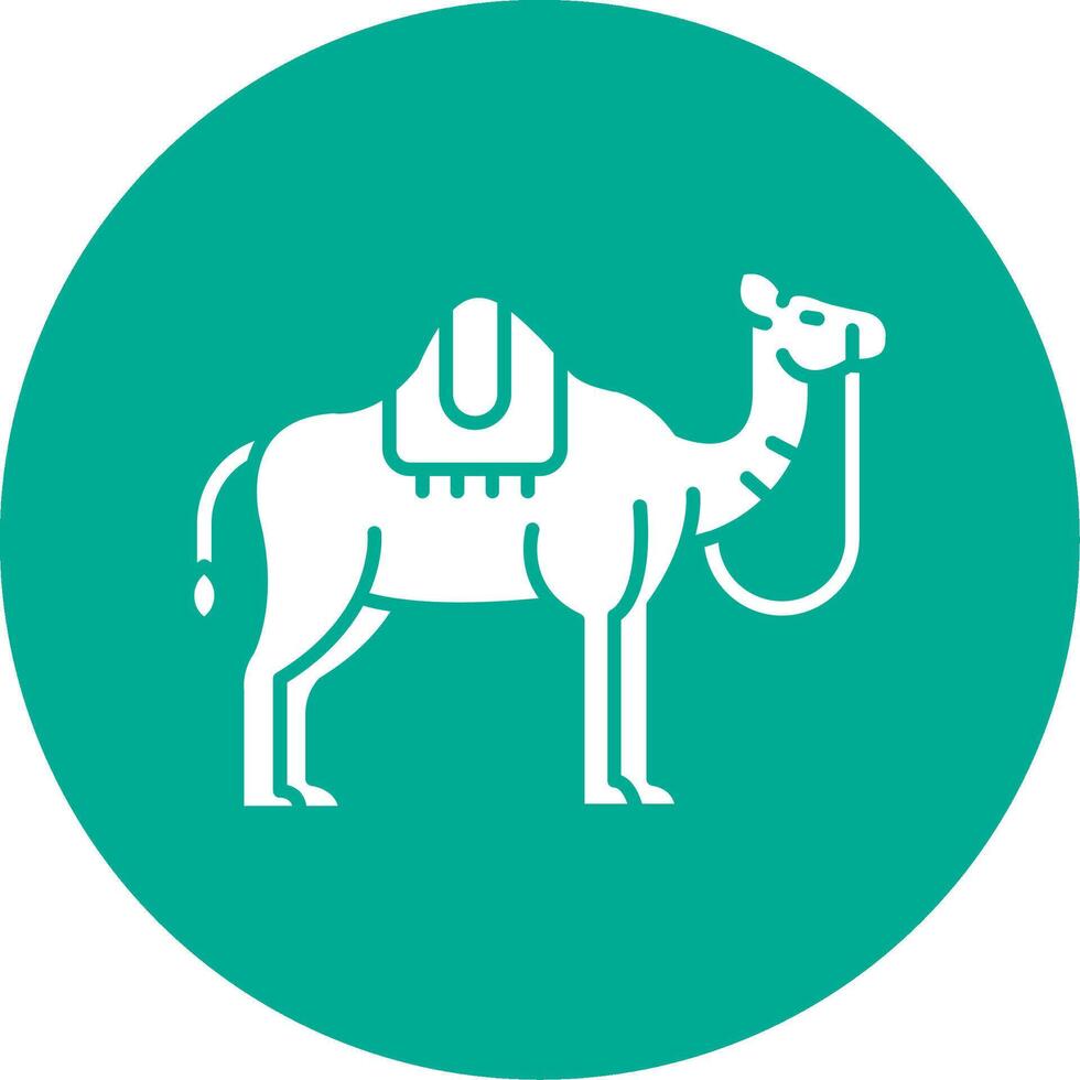 Camel Glyph Circle Multicolor Icon vector