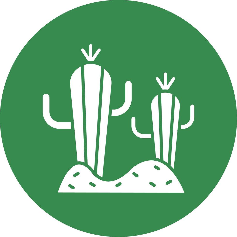 cactus glifo circulo multicolor icono vector