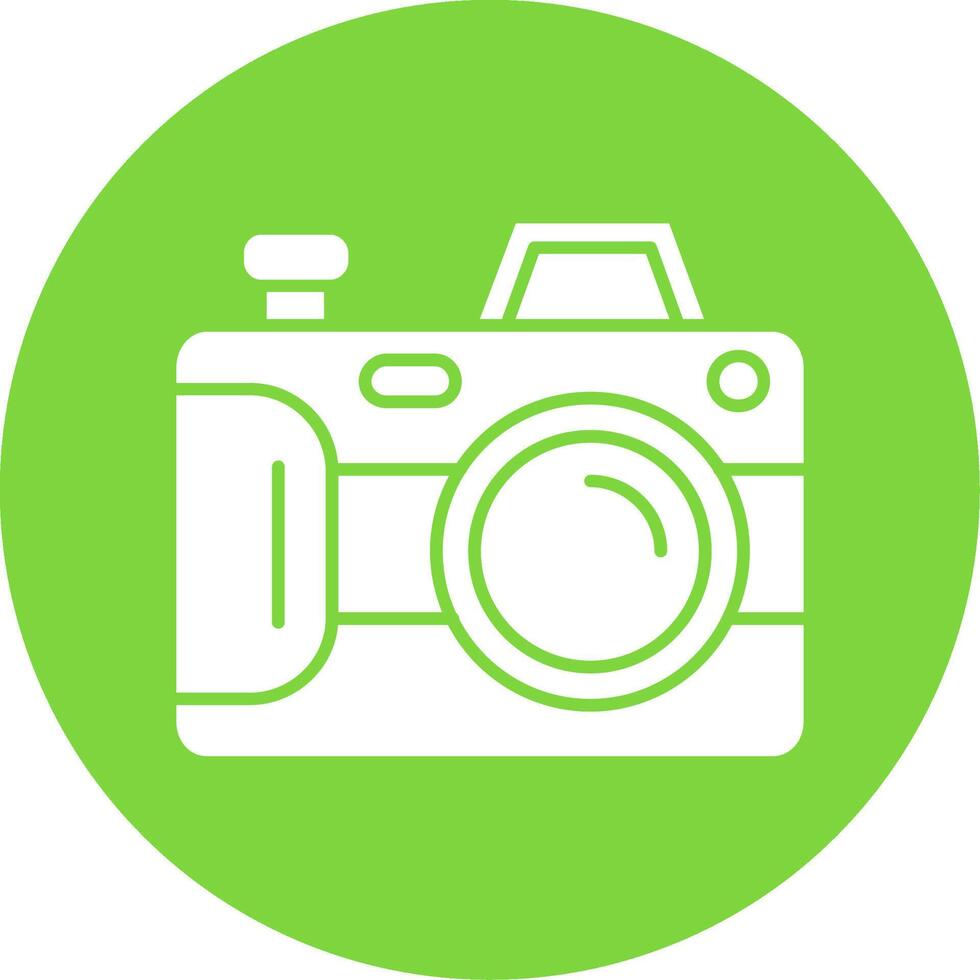 Camera Glyph Circle Multicolor Icon vector