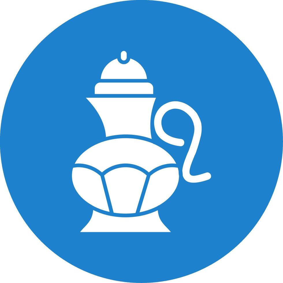 Tea pot Glyph Circle Multicolor Icon vector