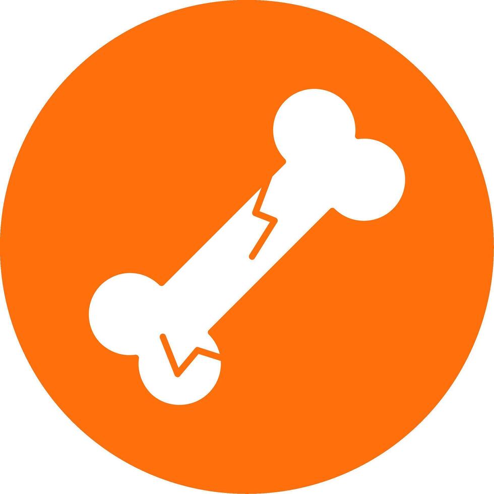 Bone Glyph Circle Multicolor Icon vector