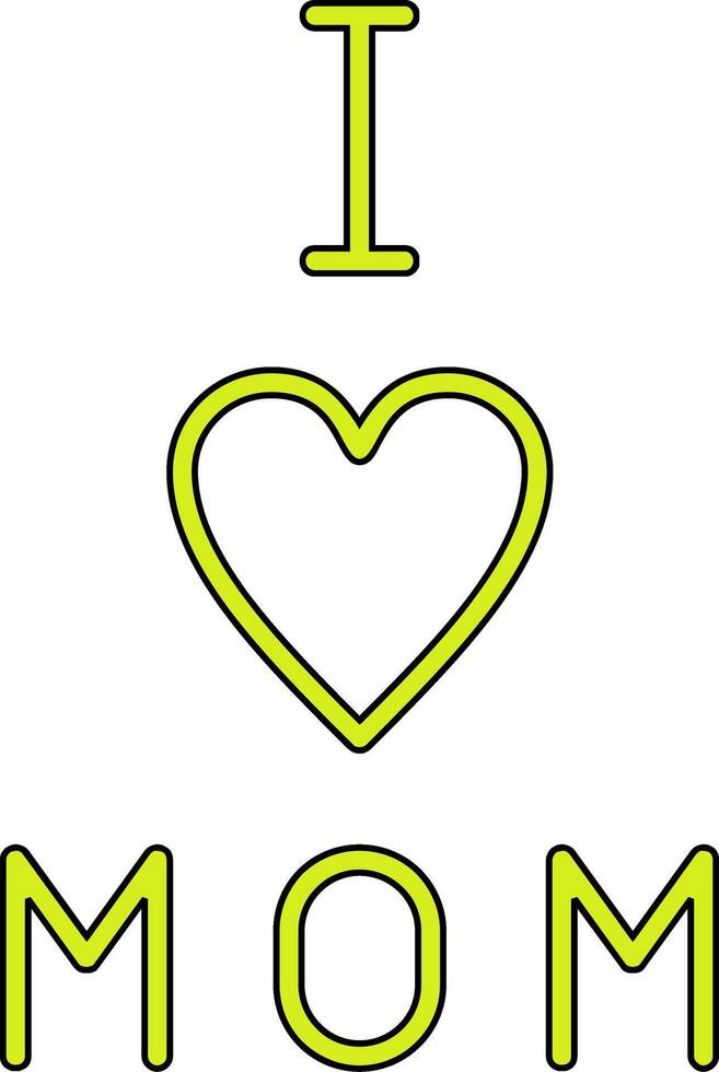 yo amor mamá vector icono