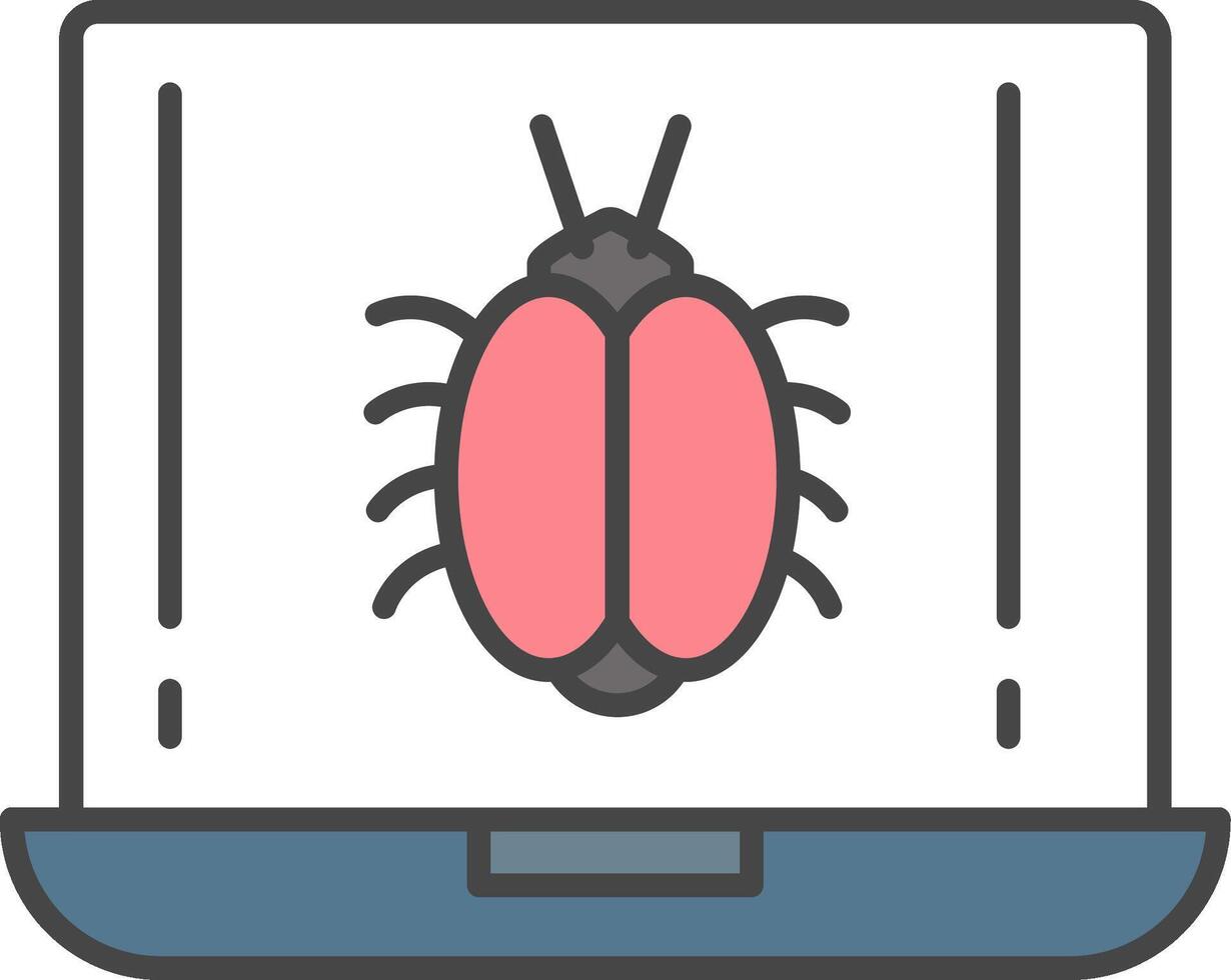 Bug Line Filled Light Icon vector