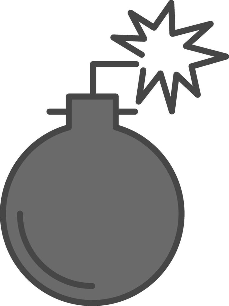 Bomb Line Filled Light Icon vector