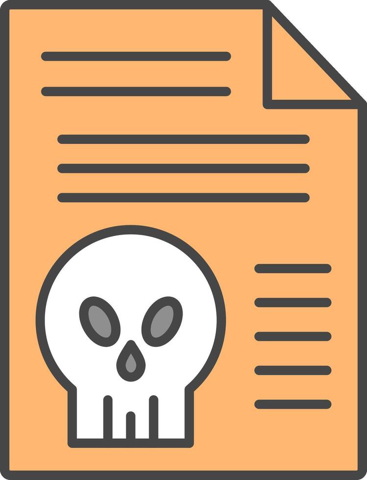 Document Line Filled Light Icon vector