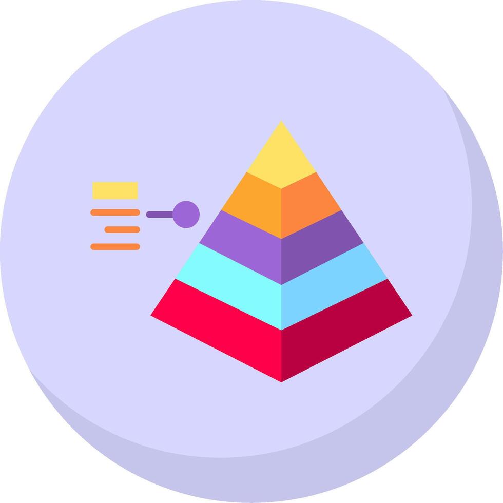 Piramid Glyph Flat Bubble Icon vector