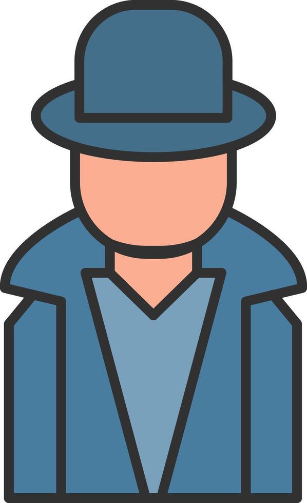 Hacker Line Filled Light Icon vector