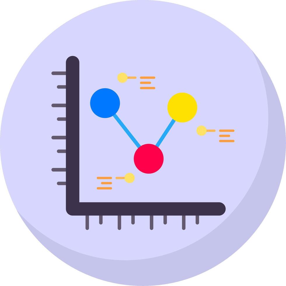 Chart Glyph Flat Bubble Icon vector
