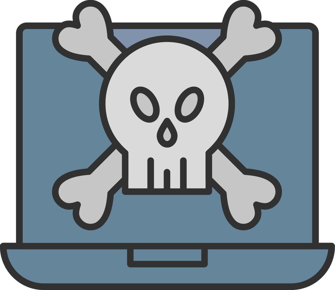 malware línea lleno ligero icono vector