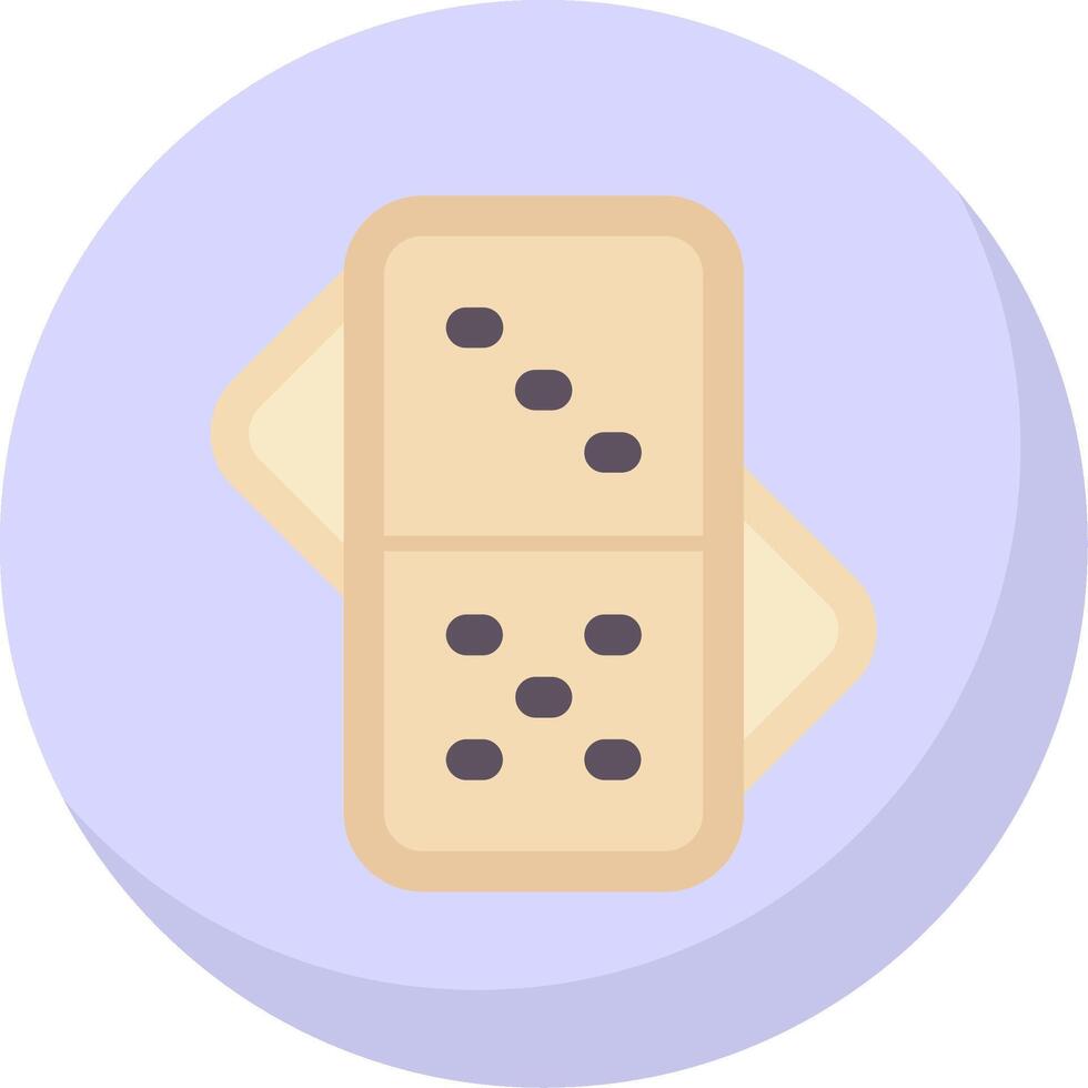 Domino Glyph Flat Bubble Icon vector