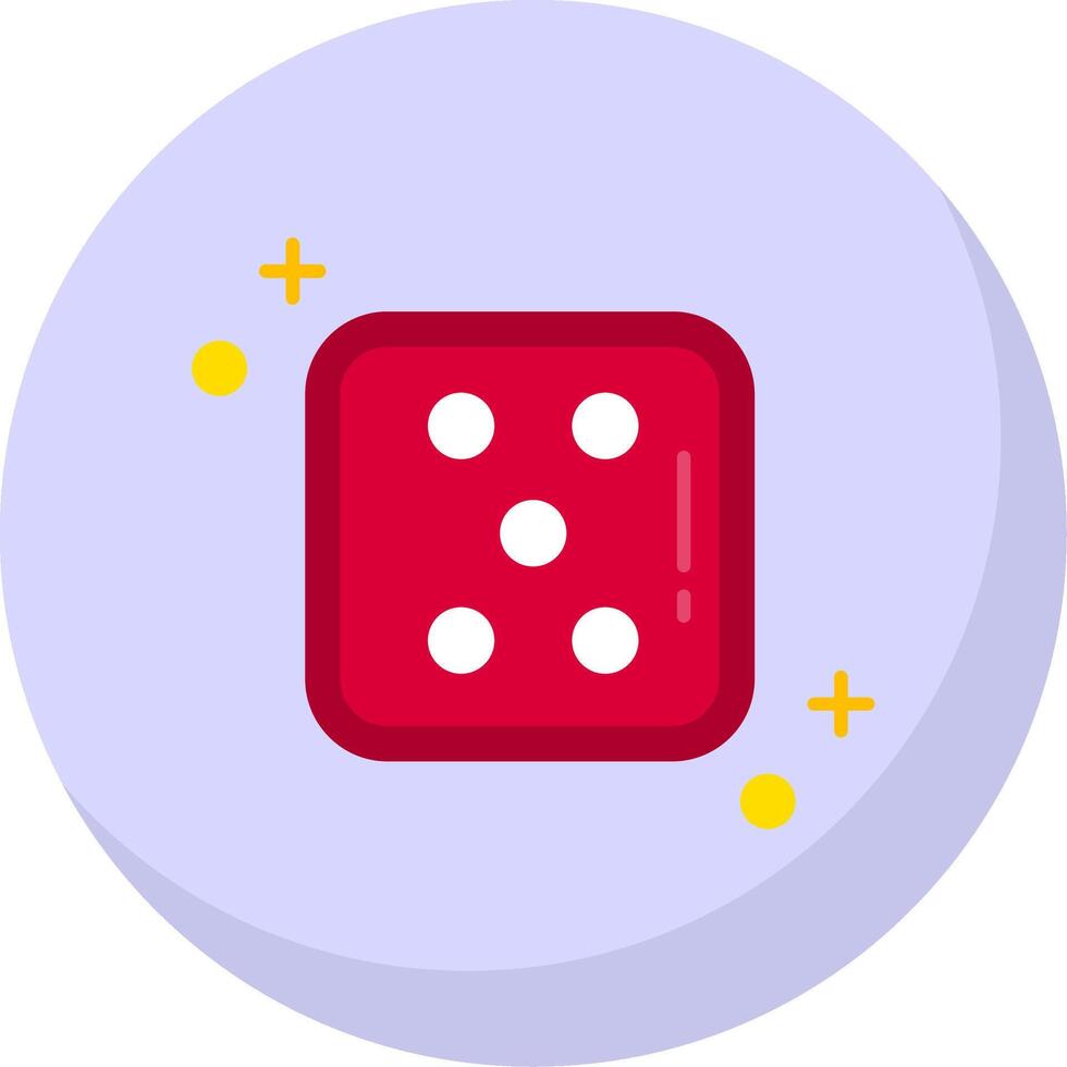 Dice five Glyph Flat Bubble Icon vector