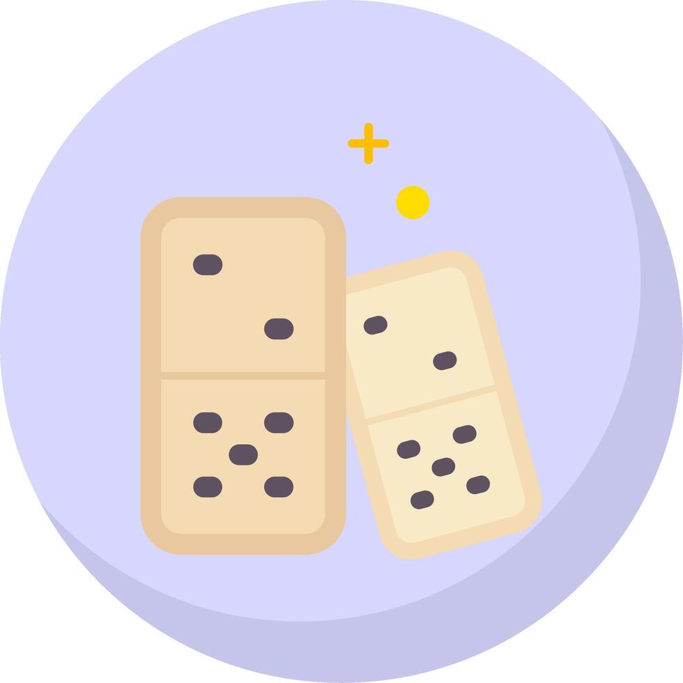 Domino Glyph Flat Bubble Icon vector