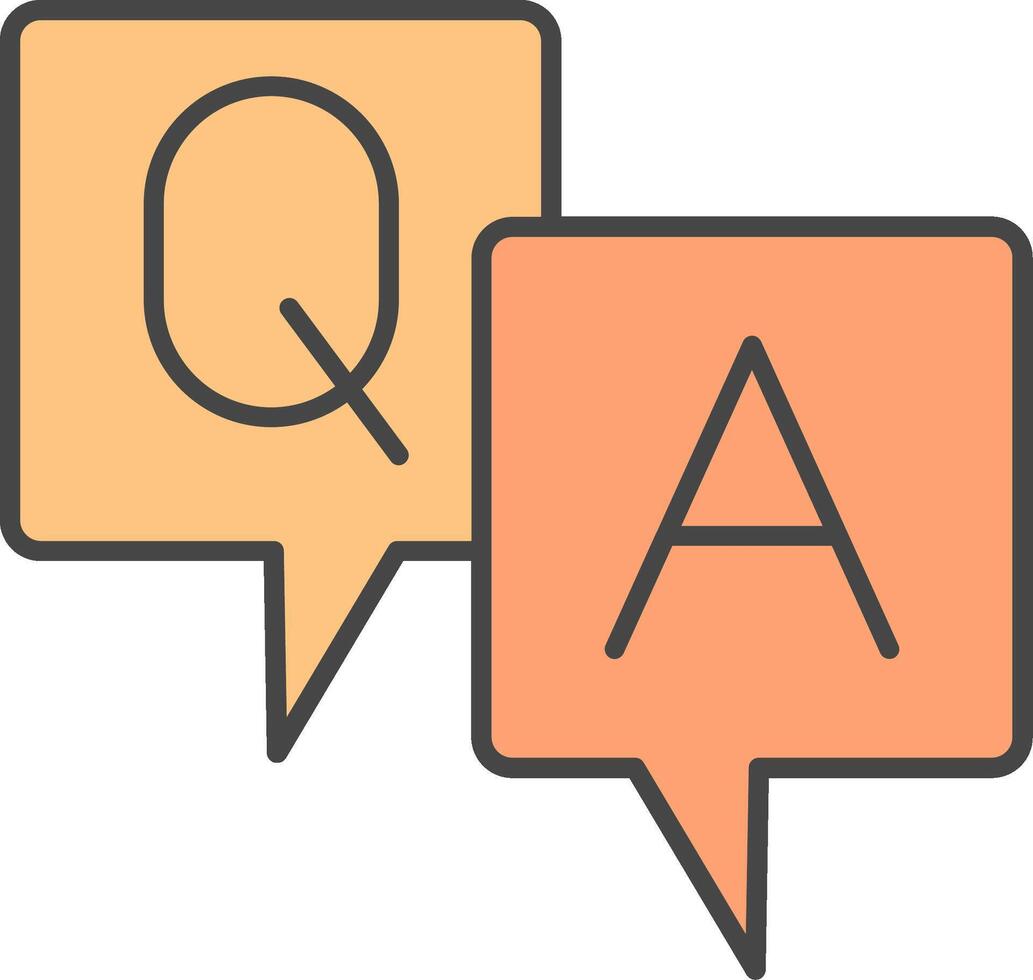 Question And Answer Line Filled Light Icon vector