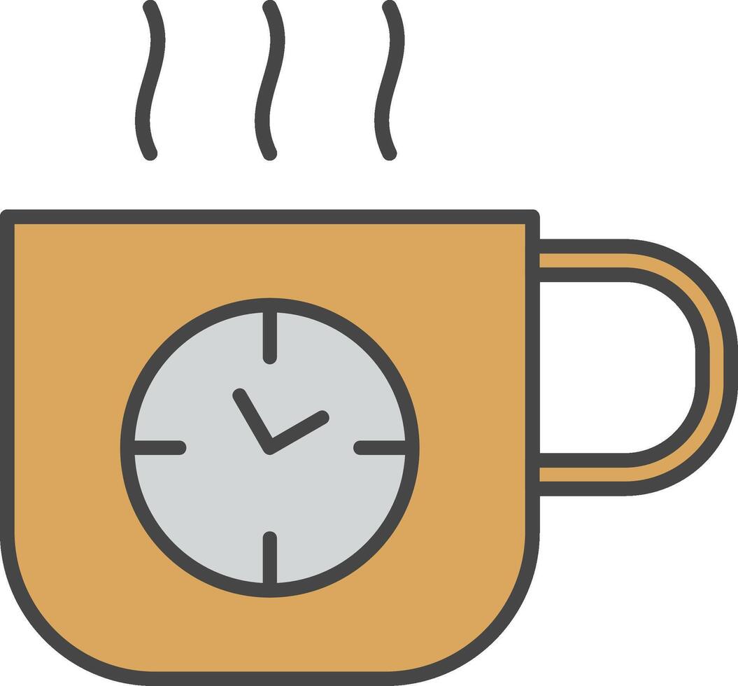 Coffee Time Line Filled Light Icon vector