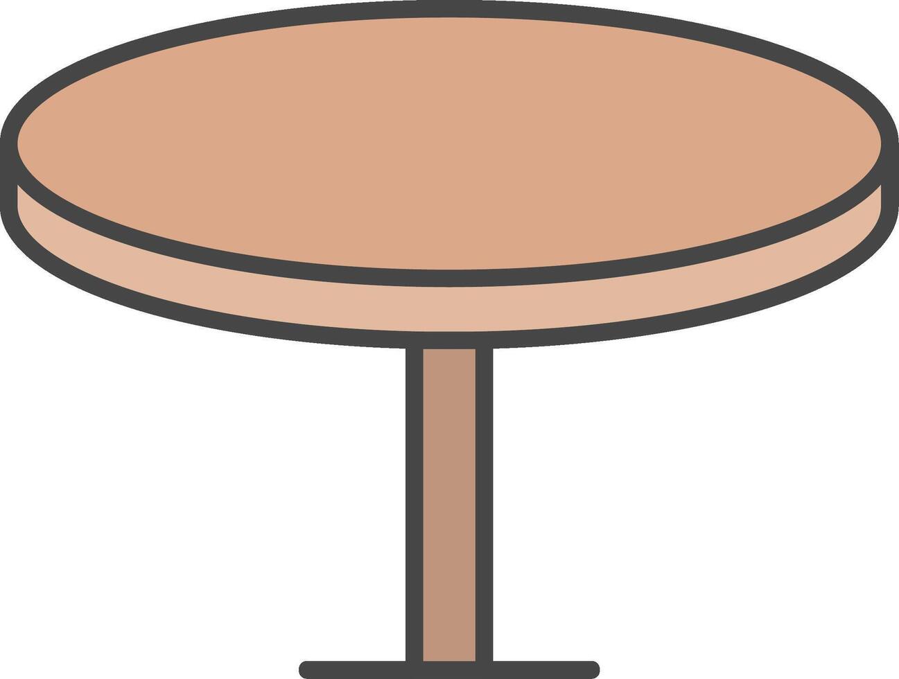 Round Table Line Filled Light Icon vector
