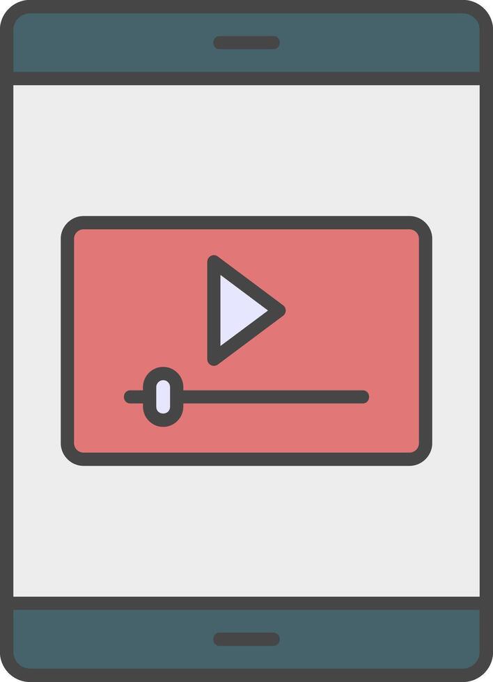 Mobile Marketing Line Filled Light Icon vector