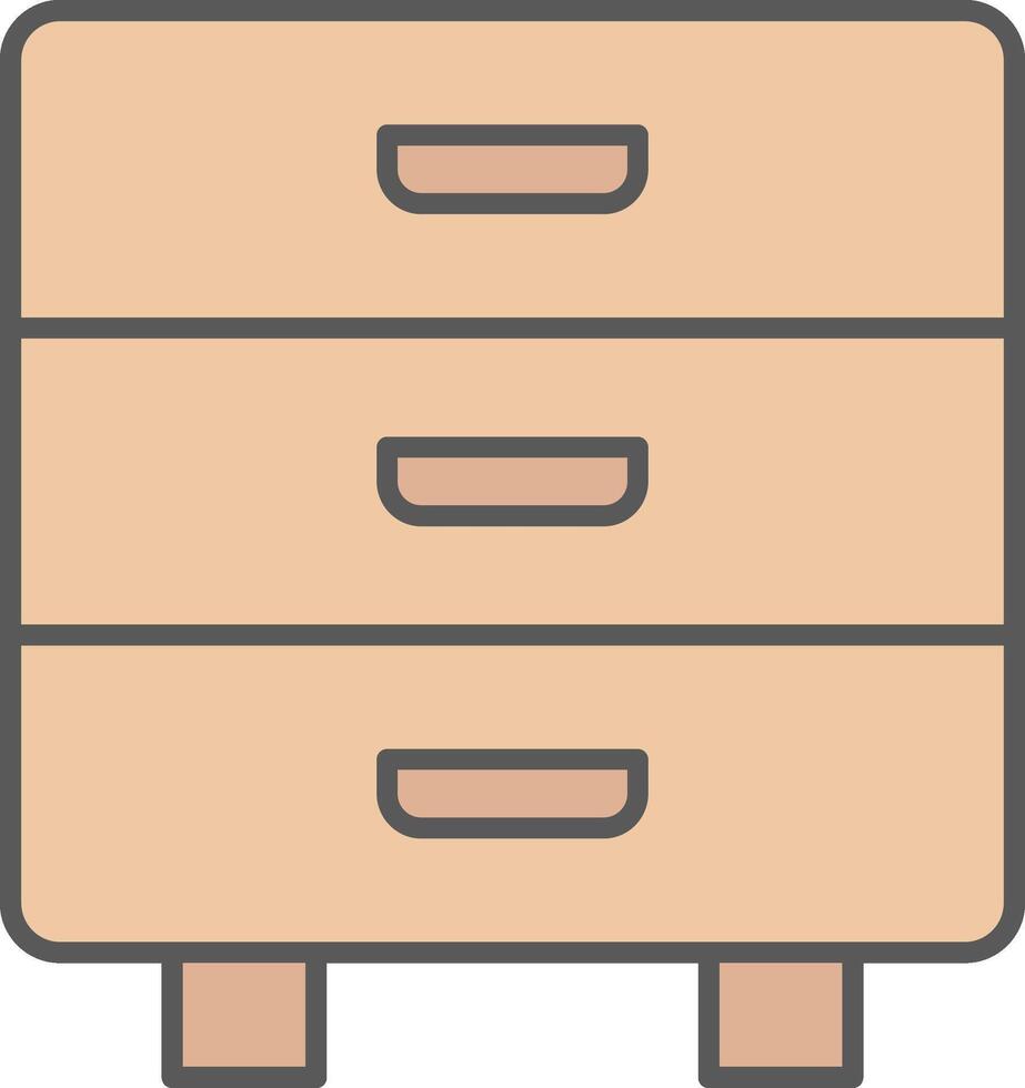 Drawer Line Filled Light Icon vector