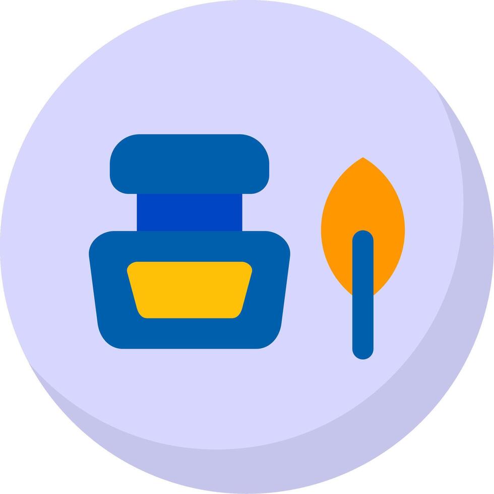 Ink bottle Glyph Flat Bubble Icon vector