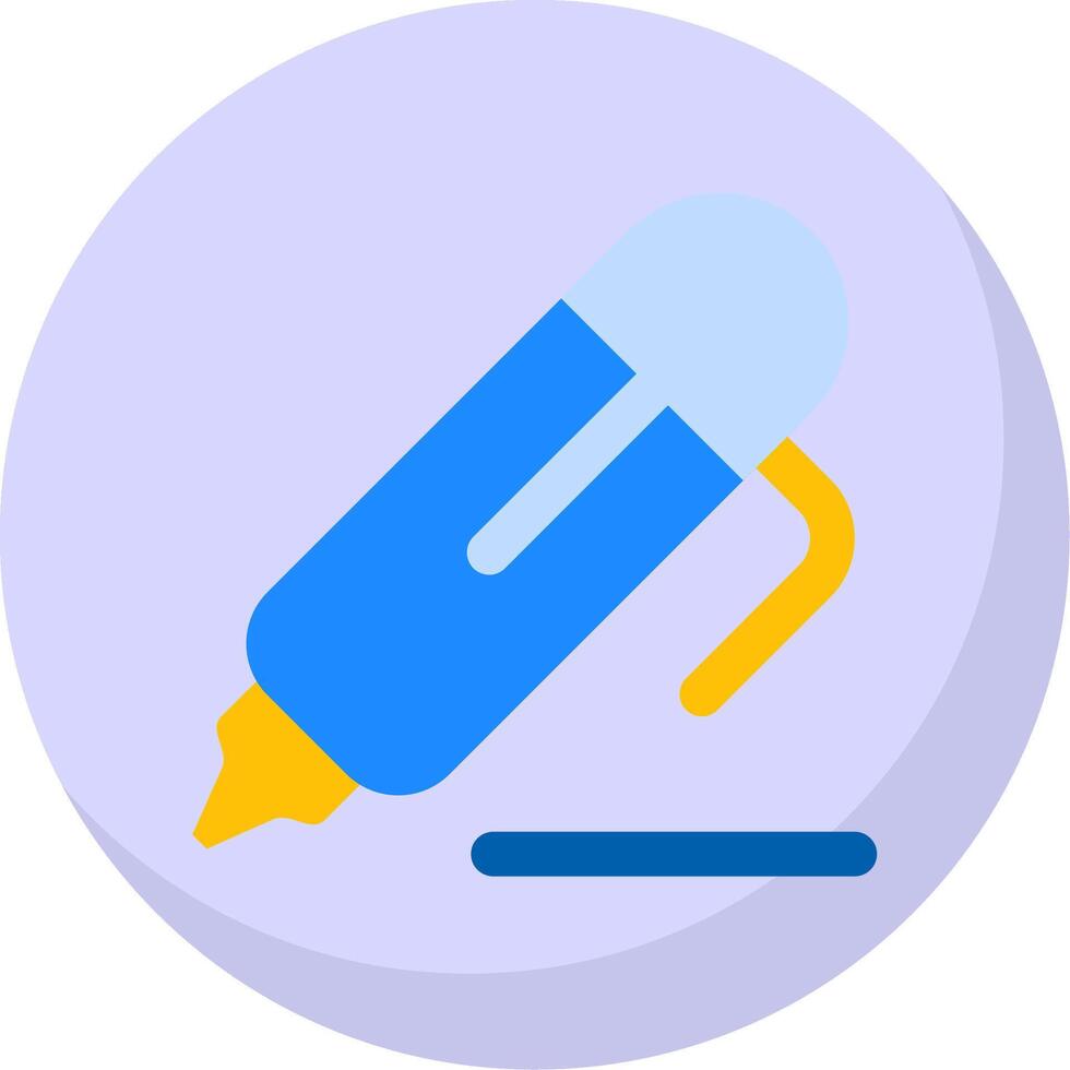 Pen 2 Glyph Flat Bubble Icon vector