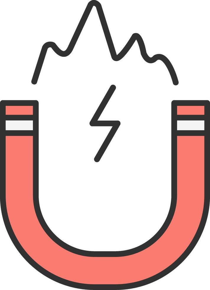 Electromagnetic Line Filled Light Icon vector