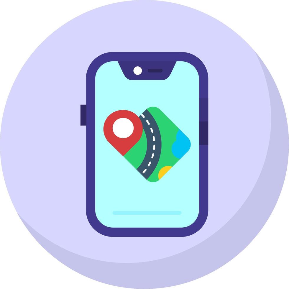 Gps Glyph Flat Bubble Icon vector